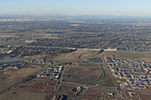 Aerial view of beautiful urban landscape with residential areas and fields,Mambourin,Australia