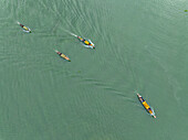 Aerial view of fruits on the boat in Kaptai Lake,Rangamati,Bangladesh