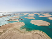 DUBAI,UNITED ARAB EMIRATES - 1 May 2016 : Aerial view of The World Islands in Dubai,United Arab Emirates