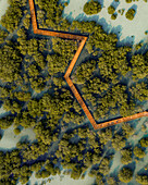 Luftaufnahme des Jubail Mangrove Park in Abu Dhabi, Vereinigte Arabische Emirate