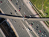 Aerial view of the Traffic line in Dubai,United Arab Emirates