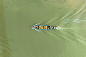 Aerial view of fruits on the boat in Kaptai Lake,Rangamati,Bangladesh