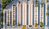 Abstract aerial view of a parking area in Dubai,U.A.E