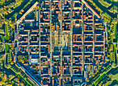 Luftaufnahme der befestigten Stadt Neuf Brisach, Elsass, Frankreich