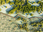 Luftaufnahme von Jubail Mangrove, Abu Dhabi, Vereinigte Arabische Emirate