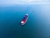 Aerial View of Container Ship,Muir Éireann,Dublin,Ireland