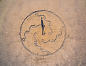 Aerial view of man standing in the middle of concept art,Arizona,USA