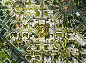 Aerial view above of Parklabrea neighborhood,Los Angeles,USA
