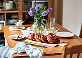 Easter plait with berry jam