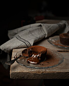 Chocolate lava cake with liquid centre