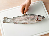 Cooking test whole trout - fin is easy to pull out