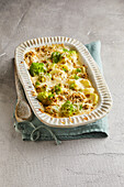 Romanesco and Jerusalem artichoke gratin