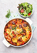 Bunte Tortilla mit Chorizo aus der Heißluftfritteuse