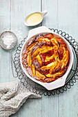 Scheiterhaufen mit Äpfeln aus der Heißluftfritteuse