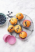Heidelbeermuffins mit Buttermilch aus der Heißluftfritteuse
