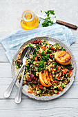 Greek-style grilled kritharaki salad