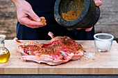 'Plate of duck' seasoned with rub