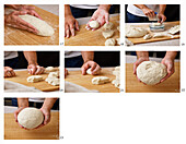 Making bread dough look long