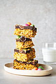 Cornflakes chocolate crunch bar with mini sugar eggs