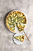 Asparagus and spinach quiche