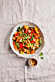 Greek potato goulash with peppers and tofu