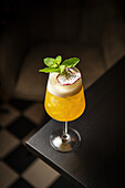 Refreshing cocktail with dragon fruit and mint