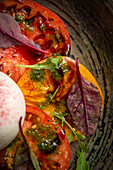 Tomato salad with rocket and balsamic dressing