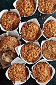 Banana and date muffins with crumble topping