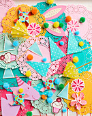 Colourful paper decorations for children's parties