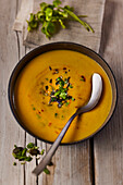 Hot butternut squash soup