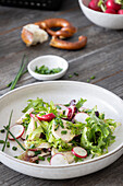White sausage salad with radishes