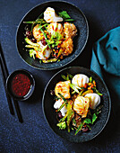 Sweet Chinese dumplings with green beans and bean paste