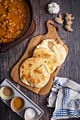 Bhatura (balloon bread) - deep-fried Indian flatbread