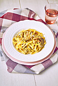 Fettuccine Cacio Pepe with artichokes