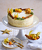 Mascarpone almond Christmas cake