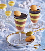 Eggnog parfait with chocolate cream