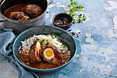 Stuffed beef rolls with egg
