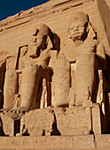Africa, Egypt, Aswan. The Great Temple of Ramesses II in the village of Abu Simbel.