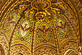 Colorful Holy Spirit gilded painting, Basilica of Notre Dame de Fourviere, Lyon, France.