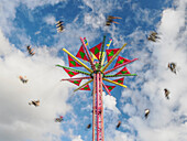 Motion blur of Swing (or Chair Swing) ride at a fair.