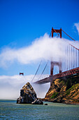 The Golden Gate Bridge surrounded by fog, San Francisco, California, USA