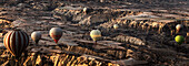 Hot air balloons flying on Goreme, Cappadocia, Turkey