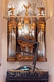 Organ inside St. Catherine Church, Hamburg, Germany, Europe