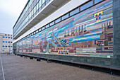 View of colourful exterior of the Reykjavik Art Museum HafnarhAss, Reykjavik, Iceland