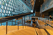 View of interior of the Harpa Concert Hall and Conference Centre, Reykjavik, Iceland