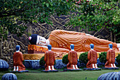 Thien Truc Buddhist Pagoda, Reclining Buddha, the final Nirvana, Bac Lieu, Vietnam