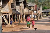 Khmu ethnic minority village by the Nam Pak river at Muang La, Oudomxay Province, northwestern Laos