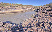 View of the lake created by the historic Bainbridge Steel Dam near Ash Fork, Kaibab National Forest, Arizona, United States of America