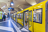 View of interior and train at Abholer-Parkplatz Spandau Bahnhof, Spandau, Berlin, Germany
