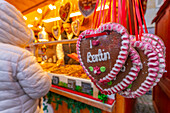 View of candy on Christmas Market stall in Altstadt Spandau, Spandau, Berlin, Germany